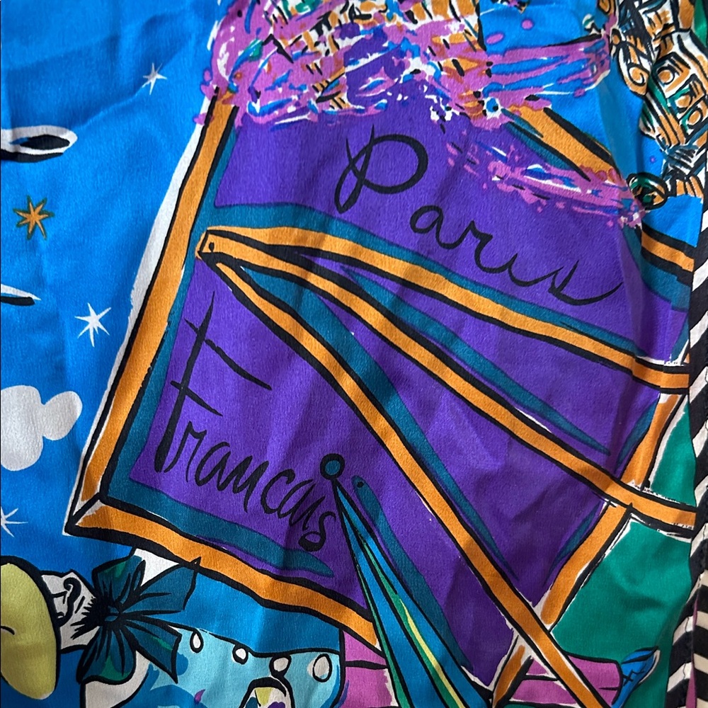 Oscar de la Renta Studio Multicolor Scarf *****has flaws***** Vintage - Picture 6 of 15